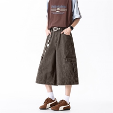 美式复古水洗做旧解构大口袋工装裤男女夏季XZ201-KZ048P55，男装工装外套，星座201