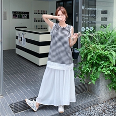 已出大货！黑白格上衣+半身裙两件套D034-6801-P145-K218，女装套装/套裙，2D034