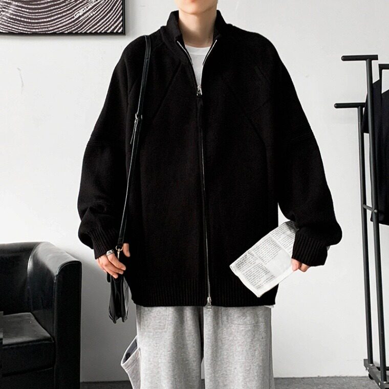 1506-1/MM1121/P61秋冬慵懒风简约百搭拉链针织开衫立领毛衣男冬,男装针织衫/毛衣,星座1506-1
