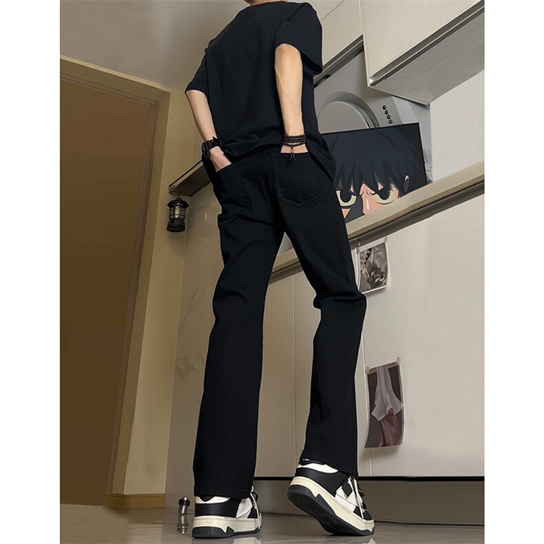现货主推弹力渐变大码直筒微喇毛边牛仔裤K860-K861-K866-P50,男装牛仔裤,星座205