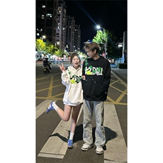 网图有货刺绣葡萄网球毛巾绣连帽卫衣秋冬宽松休闲男女A785-P48，男装卫衣，星座1505