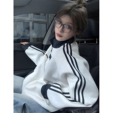 现货高品质拼接撞色运动夹克男女三条杠开衫棒球服A933-P45，男装夹克，星座1505