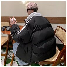 2025新款撞色条纹立领棉服棉衣外套男生保暖棉袄MY410，男装棉衣，星座1108