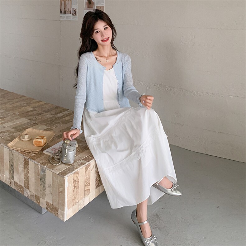 新款现货主推春夏衔接吊带连衣裙套装2522-P155-K228,女装套装/套裙,2C129
