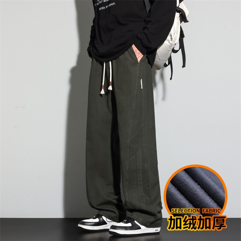 秋冬季纯棉简约男士美式潮牌加厚保暖休闲裤子J8030-P45/加绒P55,男装棉衣,星座509