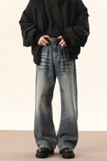C315-G3093现货开春微喇重猫须洗水牛仔裤(P60X89)2，男装牛仔裤，电商C315