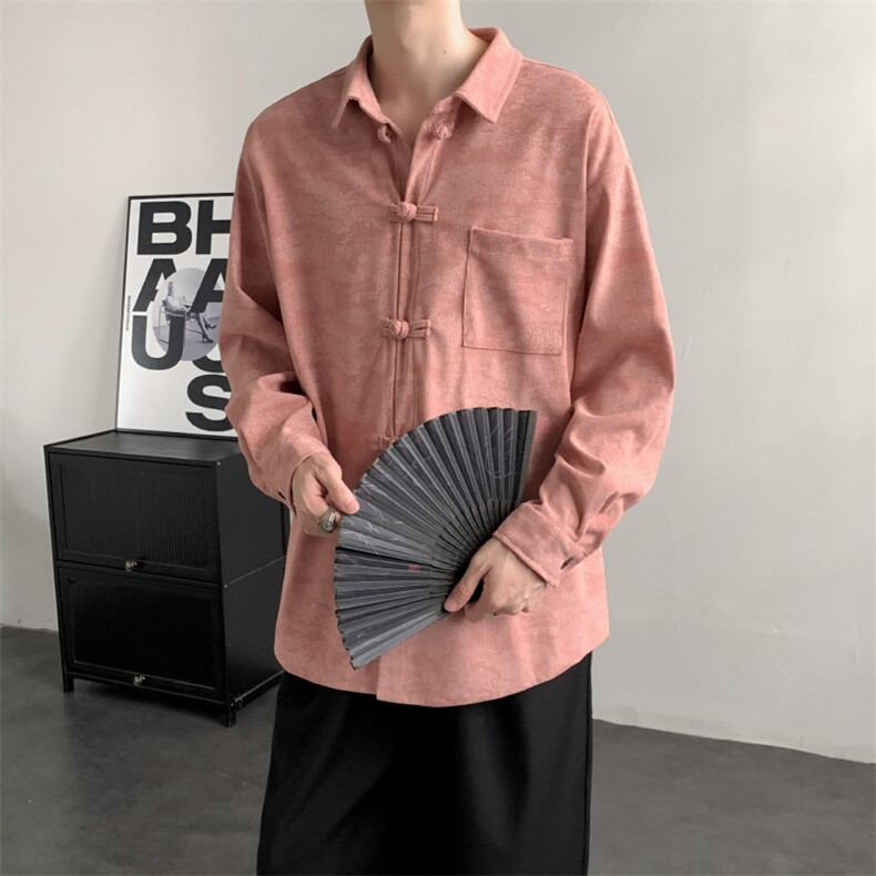 2025秋冬新款灯芯绒清明上河图新中式盘扣唐装汉服2535-P60,男装民族服装,电商A057