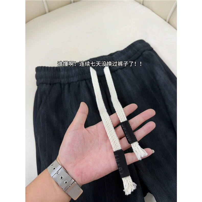 1506-1/KK311/P44黑色褶皱休闲裤流光感情侣款秋冬季裤子工装裤,男装工装外套,星座1506-1
