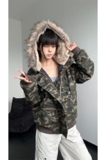 现货迷彩棉衣情侣复古美式保暖御寒棉衣女男5D4097-TP90178，男装棉衣，电商A102