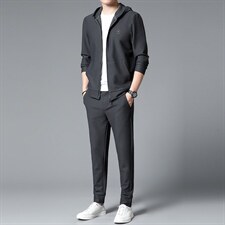 S3100-2钱塘2020-2中青年男士春秋薄款时尚休闲简约卫衣套装P180，男装休闲套装，钱塘207-2