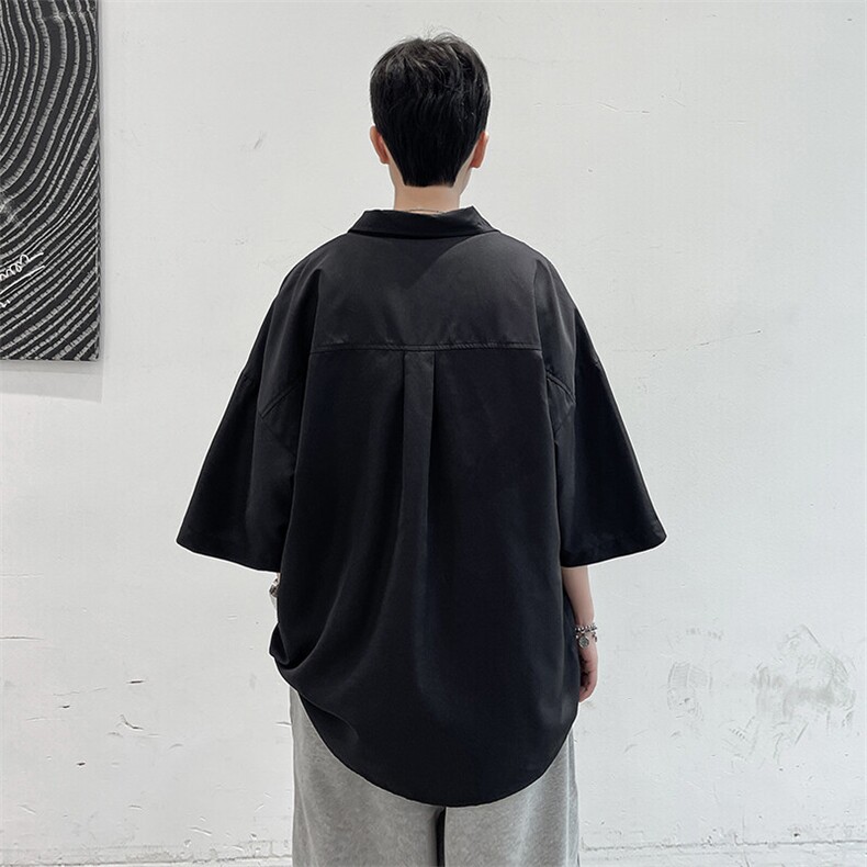 2025夏季新款港风大皂大码链子挂坠短袖衬衫M-5XHC22275-特P25,男装衬衫,电商A022