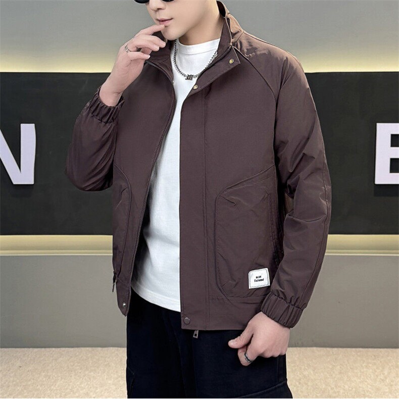春季夹克上衣外套立领咖啡色 JK8509-P85图片