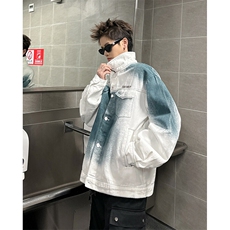 F679P88春装男生牛仔渐变潮男复古外套夹克宽松日系青年上衣男装，男装工装外套，星座512-6