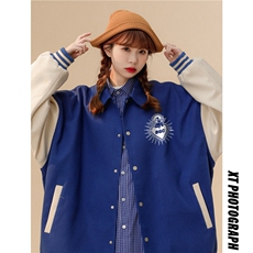中性风22秋季西海岸嘻哈拼接拼色翻领棒球服夹克外套G609P85控108，男装夹克，A247A