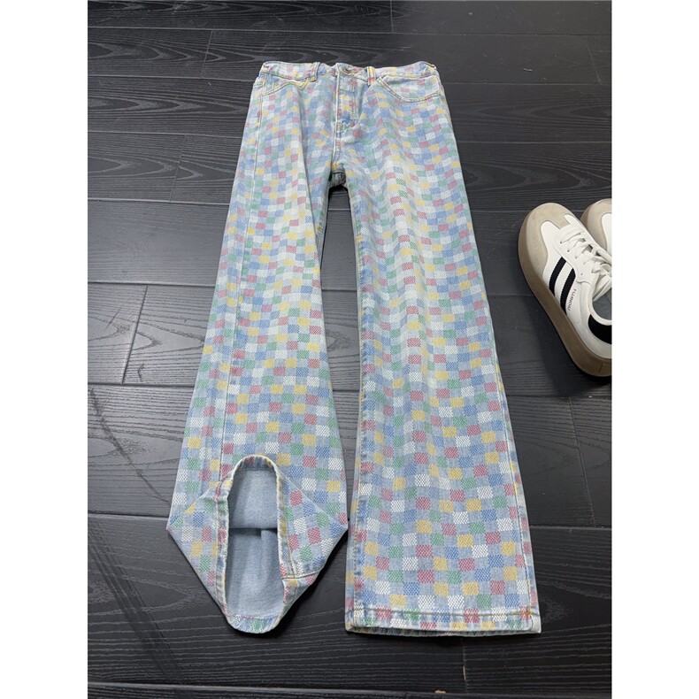 B221美式ins高街小众印花宽松直筒牛仔裤 LK25576-特P45控78图片