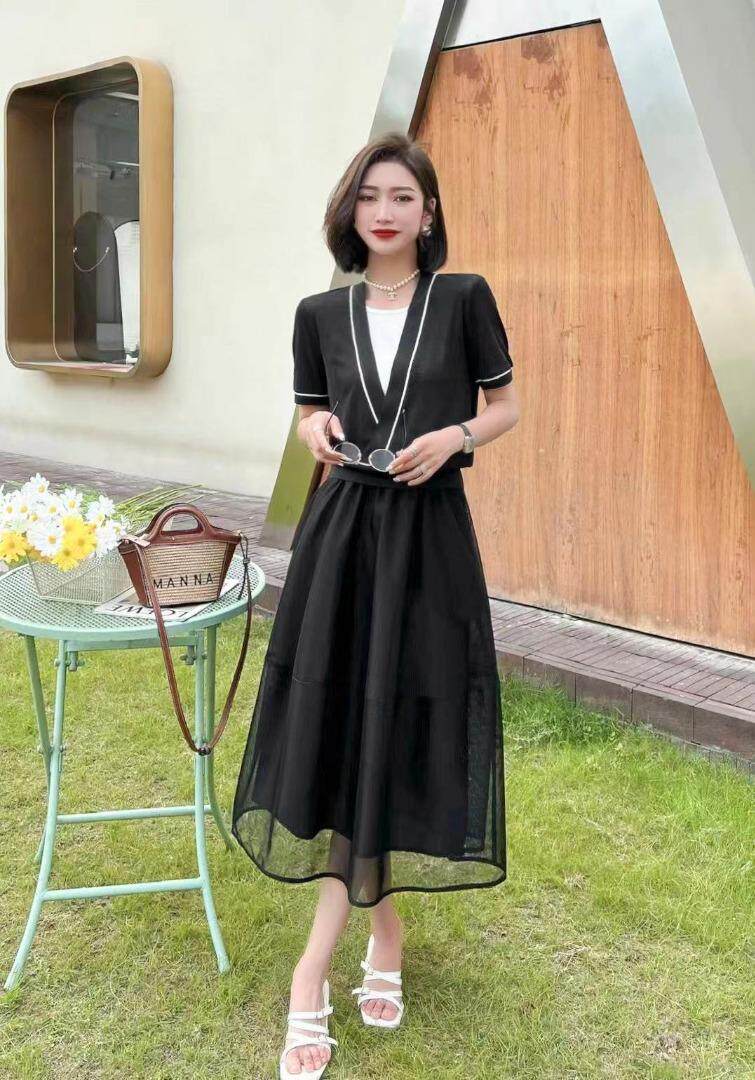 [现货]气质显瘦两件套裙，两色、四个尺码，其它，依柏璐(1F)