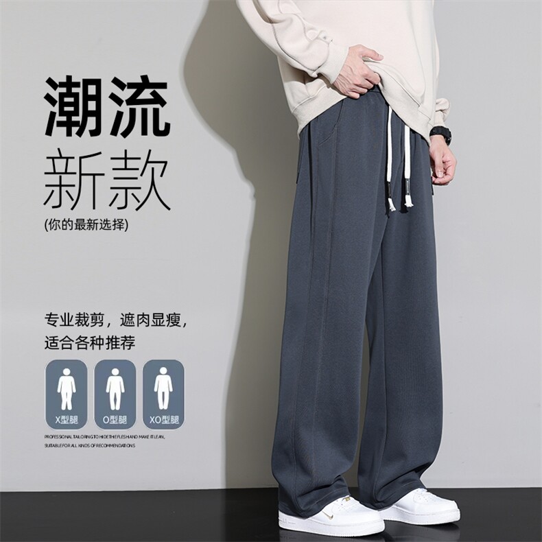 直筒阔腿裤2025秋季男生运动休闲裤子潮流时尚宽松卫裤Z6901-P38,男装休闲裤,星座610（原A335）