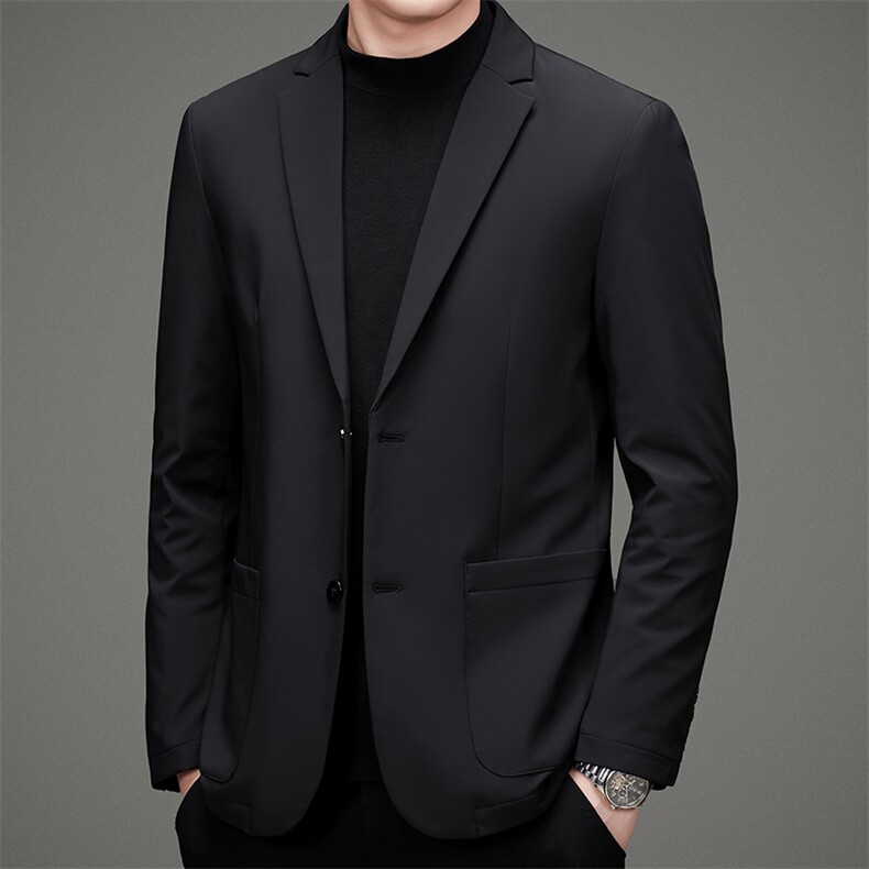 D6628812冬季新款男士羽绒服翻领外套修身白鸭绒西服外套P265图片