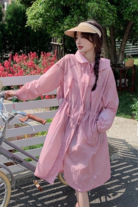 现货－夏季新品粉色透气长款防晒服348－P95-K168图片