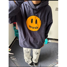 高质量比伯drewHouse笑脸连帽卫衣宽松情侣时尚帽衫卫衣WC464，男装卫衣，星座1116A（原606A-3）
