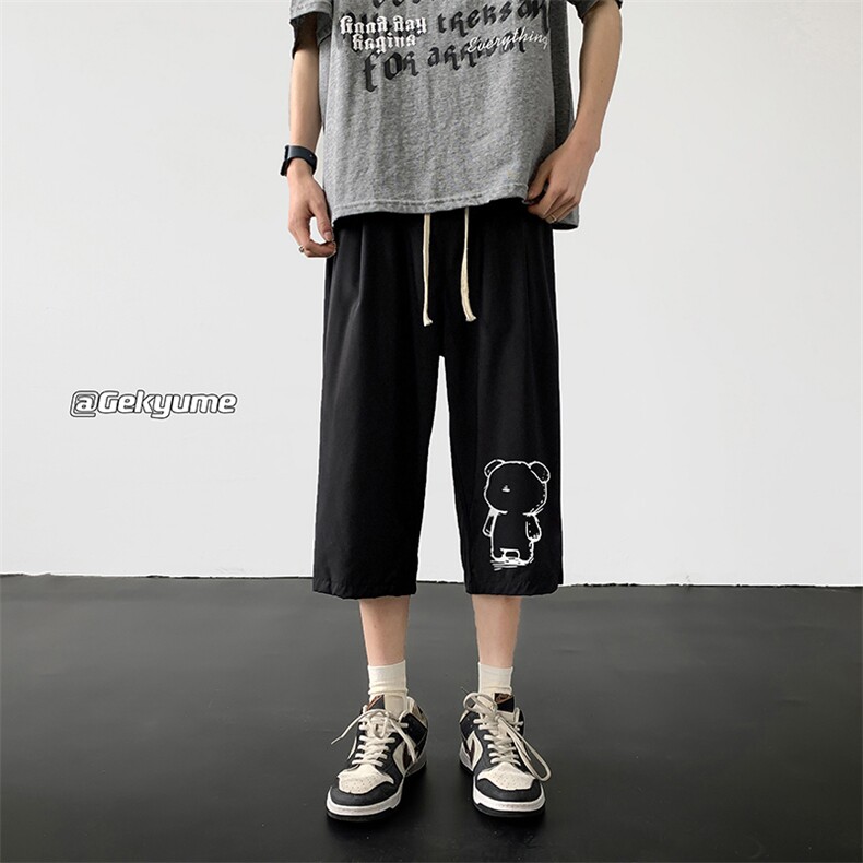 冰丝七分裤男大码速干短裤男五分裤黑地板风格QK72339-P25,男装休闲裤,电商A040