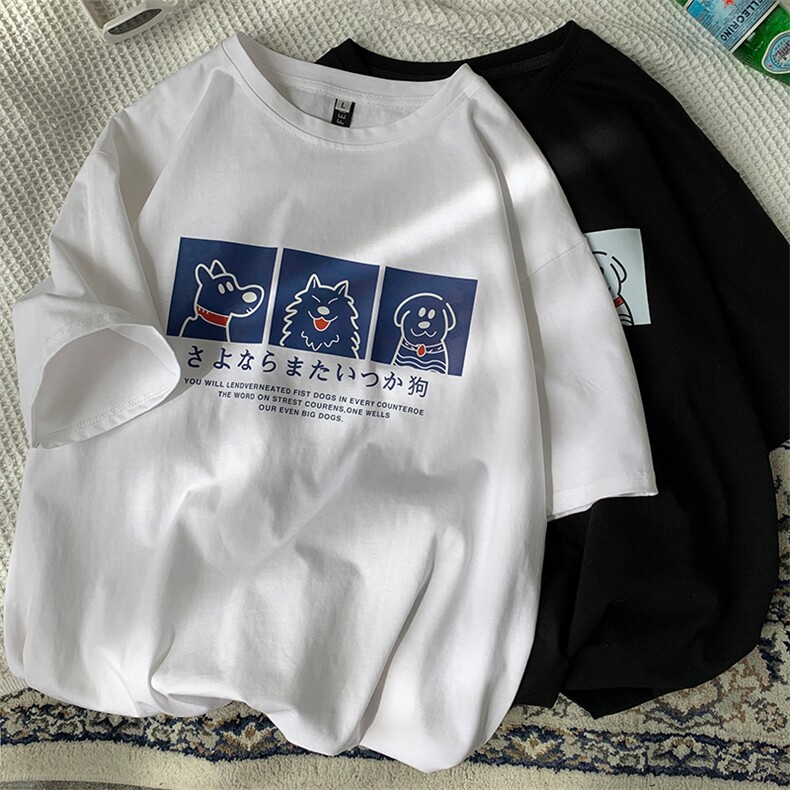 高点击高转化 中性风短袖t恤纯棉学生宽松 416B-1-DT91-P25 限39图片