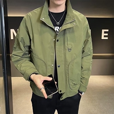 夹克外套男春秋季痞帅立领显瘦上衣男新款纯色休闲潮流LS0253P66，男装夹克，星座1013-5