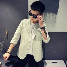 100%聚酯纤维社会小伙网红中袖夜店潮小西装五分袖西服8865，男装西服，电商D240-242