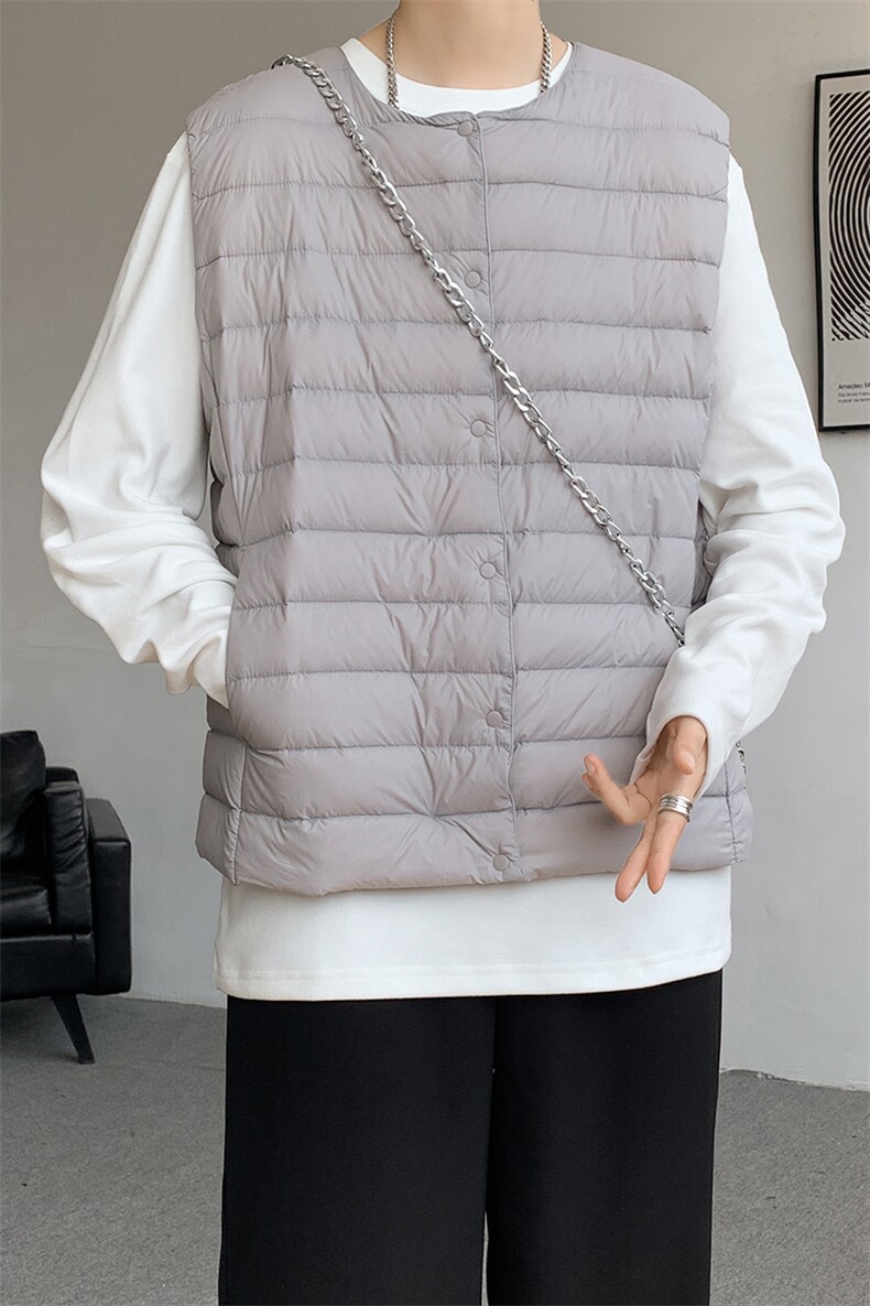8XL-M轻薄羽绒服马甲男背心内胆90白鸭绒马夹外套YRFC07P98控138,男装背心/马甲,电商D206-1
