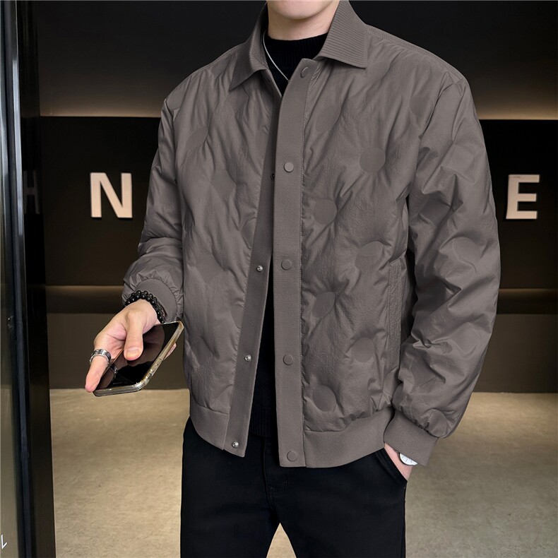 冬季新款男士翻领高工艺压皱轻薄款羽绒服【标50绒】,男装羽绒服,星座414（原B263）