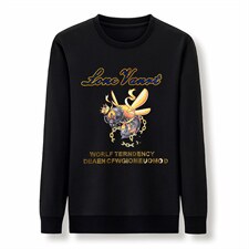 秋季男装圆领印花宽松免烫卫衣春秋新款中年男士商务休闲长袖上衣，男装卫衣，电商B212（原钱塘6029）
