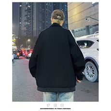 网络图现货美式立领男秋冬潮牌运动拼接加绒休闲上衣J7006-P45，男装卫衣，星座1005-6