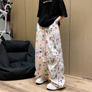 男春夏新款青少年时尚休闲涂鸦裤SK76 P40图片