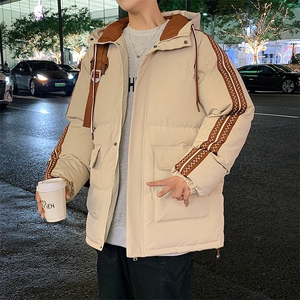 港风潮牌新款织带连帽棉服潮流保暖棉衣M086-P95控139图片