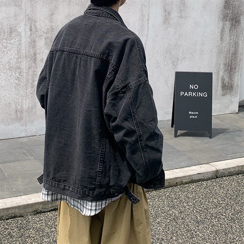 牛仔外套男春秋夹克潮牌ins百搭宽松港风痞帅男韩版潮WT5542-p55图片