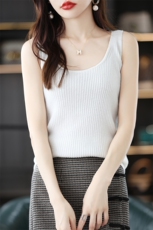 羊毛吊带背心女秋冬羊绒内搭西装显瘦无袖内搭打底衫纯色百搭上衣，女装背心吊带，暖思雅