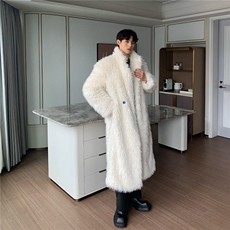 WT156-P180抗寒保暖特厚长款毛绒外套男大廓形狐狸毛大衣网图，男装棉衣，星座1501-3