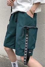 【】A003-HK7175-P55夏装新款拉链飘带休闲短裤女模，男装休闲裤，电商A003