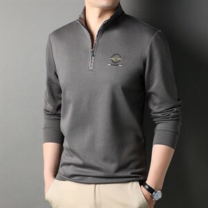 G99615男式秋季服装新款长袖T恤青年翻领卫衣四季打底体恤P65图片