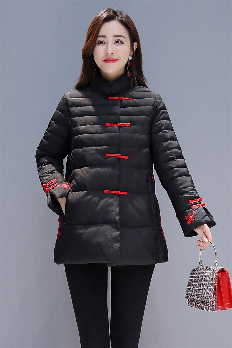 棉衣2020年冬季潮流简约修身显瘦百搭长袖中长款拉链,女装棉衣/棉服,笃写