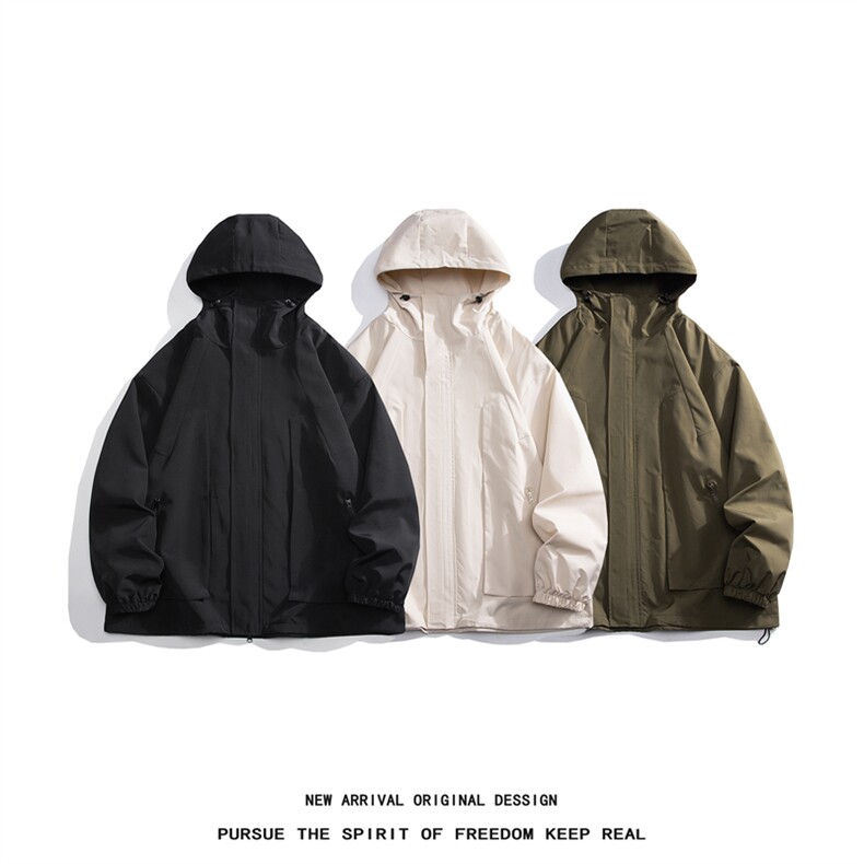JK9085/P75秋装新款连帽夹克男防水防风冲锋衣潮男大码外套上衣，男装夹克，电商A141