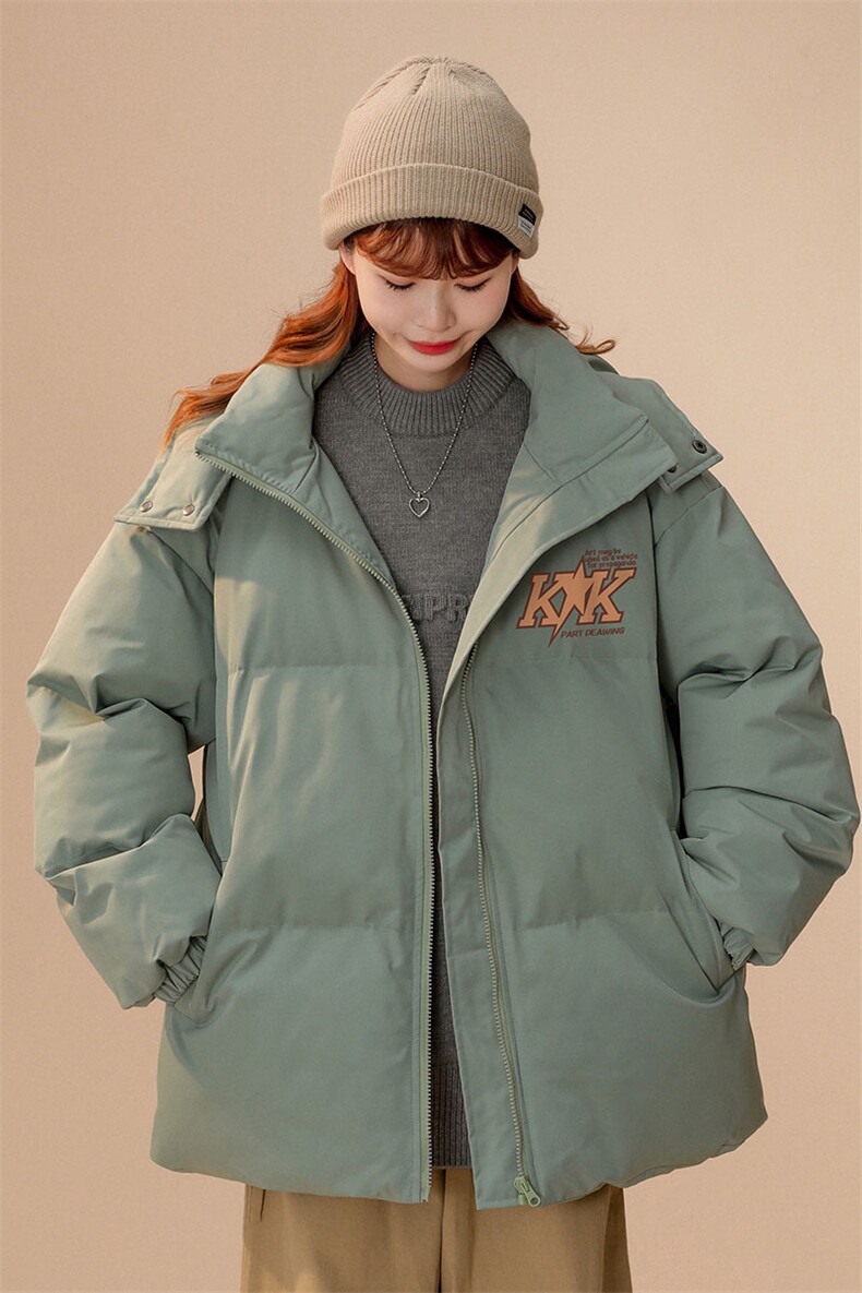中性风22秋冬新品潮牌印花立领面包服连帽棉衣外套MY208P115控158,男装棉衣,A247A