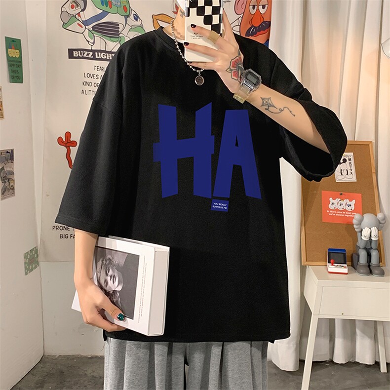 Q11258-P30春夏季七分袖t恤男大码五分袖男短袖中袖,男装T恤,电商A040