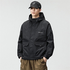 新款连帽工装休闲外套男宽松百搭潮流时尚夹克痞帅上衣61019-P105，男装夹克，电商D215