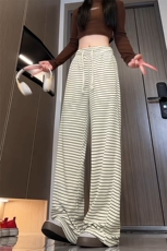 特批P35无差价500g毛巾绣黑白撞色条纹宽松潮流百搭休闲裤男K5949，男装休闲裤，电商A001