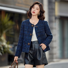 2025年冬季新款粗花呢亮丝小香风外套，女装短外套，依路服饰