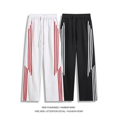 抖音品质美式潮流不规则条纹百搭休闲卫裤B315-K25385-特p40控78，男装休闲裤，电商B315