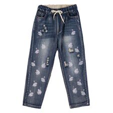 破洞收腰九分裤修身时尚韩版纯色2021年夏季牛仔裤，女装牛仔裤，小林双子