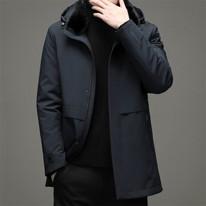 冬季新款派克服中年男士金貂绒大衣男连帽外套SNNYR88J21959-P420图片