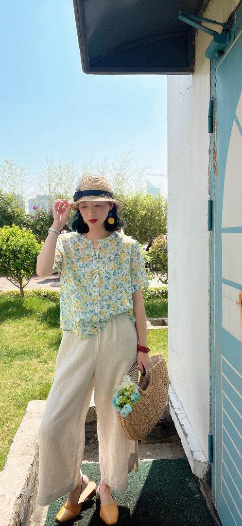 纯苎连衣裙小衫裤子裙子衬衣 时尚风 风淑女风休闲风，女装连衣裙，川哲